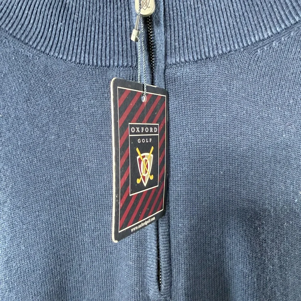 NWT Oxford‎ Golf Super Dry Quarter Zip Pullover in Blue Size Extra Large
